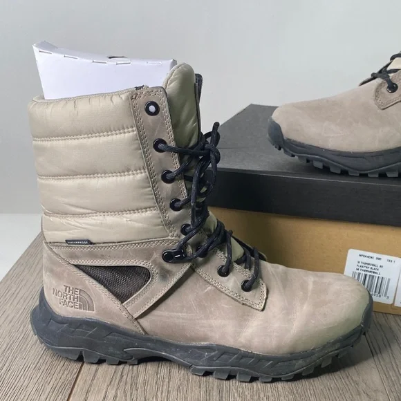 The North Face Men’s 9 Thermoball Zip Up Taupe Lace-Up Insulated Boots - Picture 2 of 14